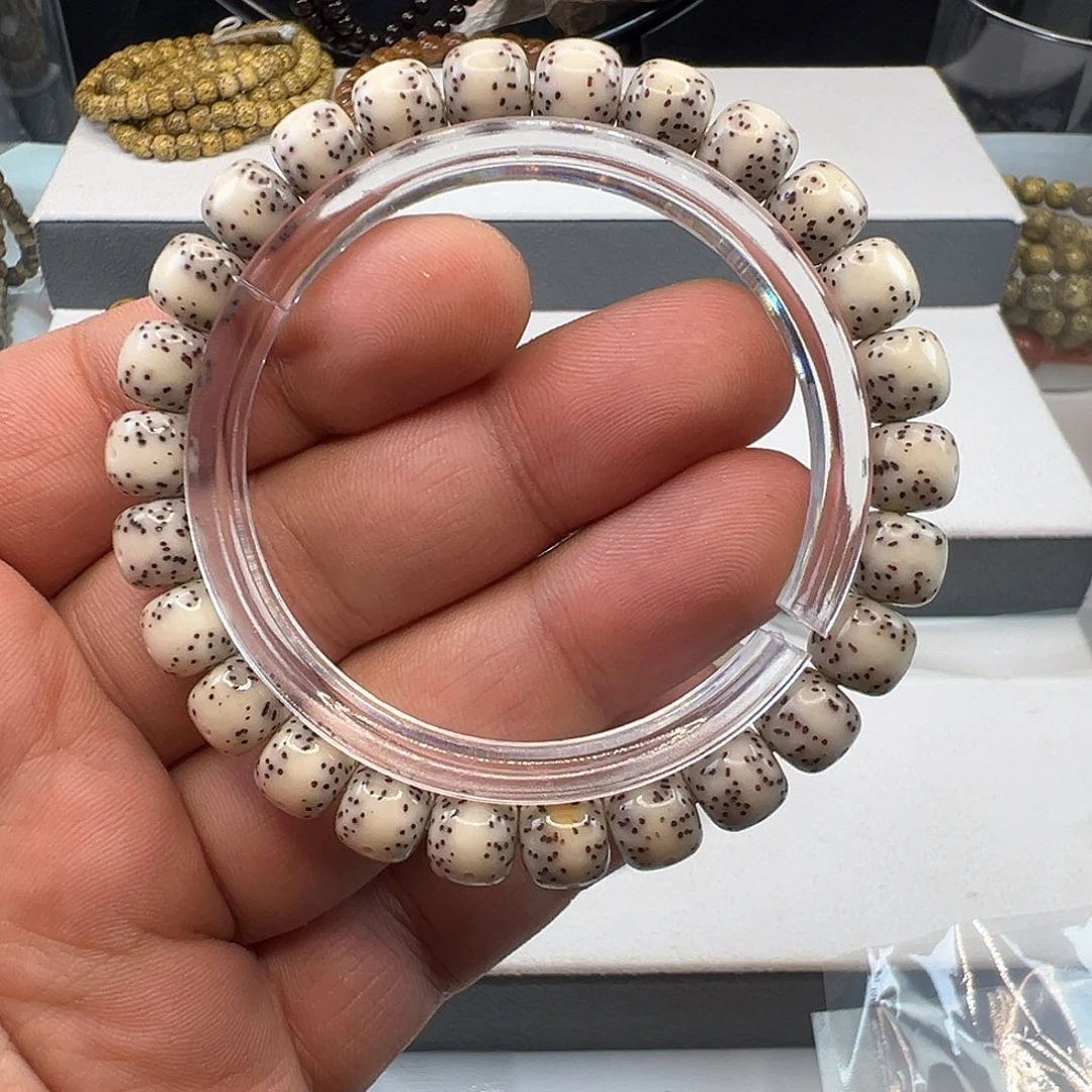 星月菩提手串小*石玉料9×8一线天