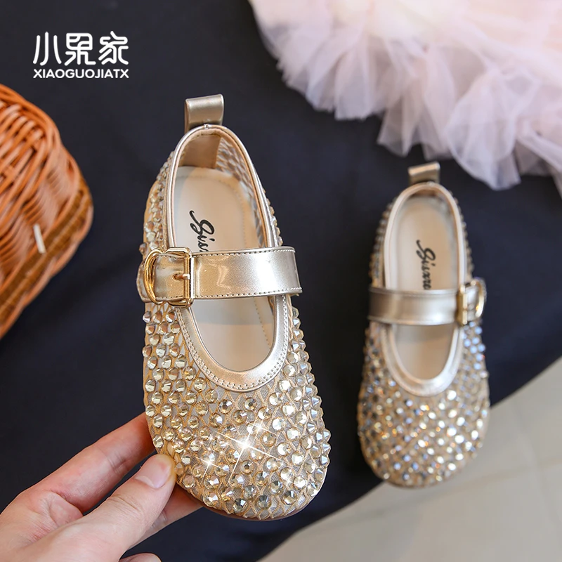 女童凉鞋夏季公主鞋女孩儿童鞋子软底童鞋夏款女宝网面透气闪亮鞋