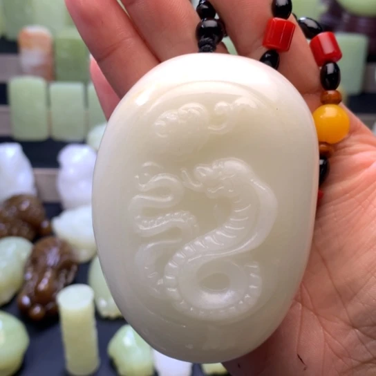 石材方解石手把件