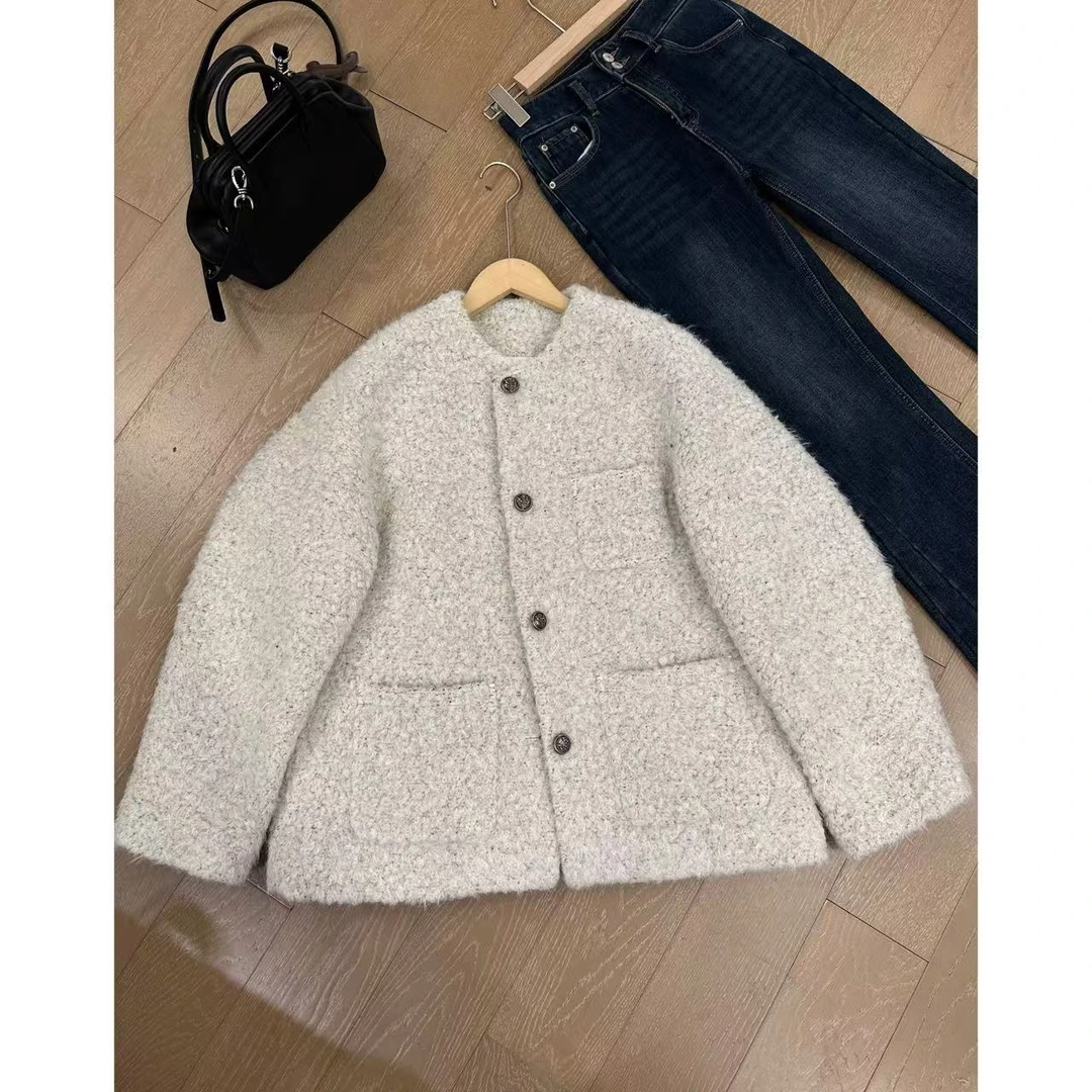 欧尼私服 米灰色小香外套冬季年货定制羽绒服 2412B5952