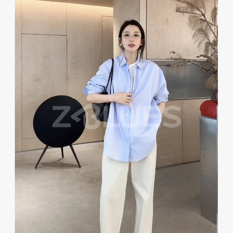 Z.blues【出彩小心机】免搭配假两件细条纹衬衫YZNH4515