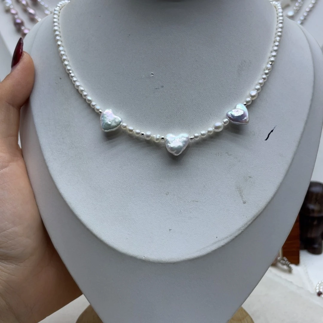 淡水珍珠银S925镶嵌颈饰