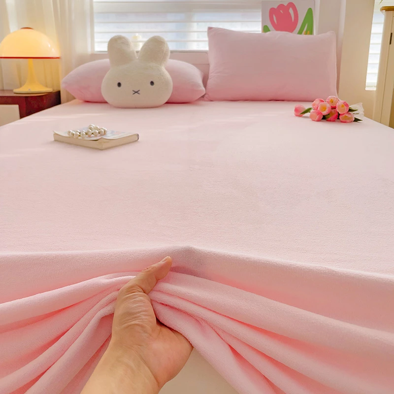 冬季牛奶绒床单单件新款加绒加厚法兰绒珊瑚绒宿舍单人被单毛绒毯