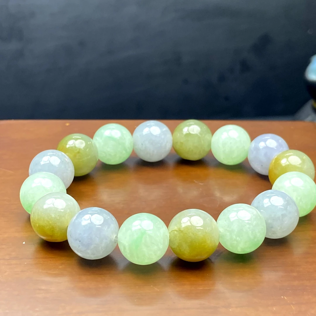 RX27天然缅甸A货翡翠多宝圆珠手串/004979/北京中保拍卖