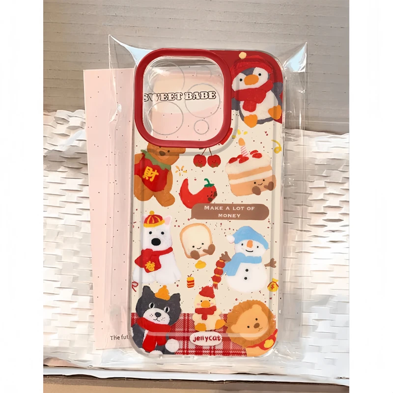 BANCA新年jellcat动物太空壳适用苹果16手机壳vivo华为oppo软套