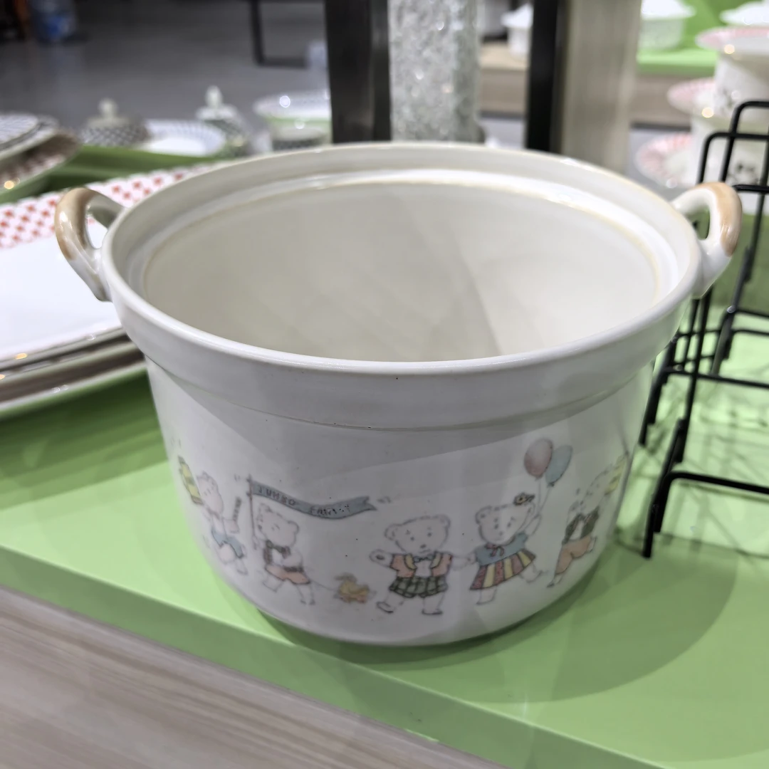 景德镇珍宝3.25升砂锅2214彩色小熊大号