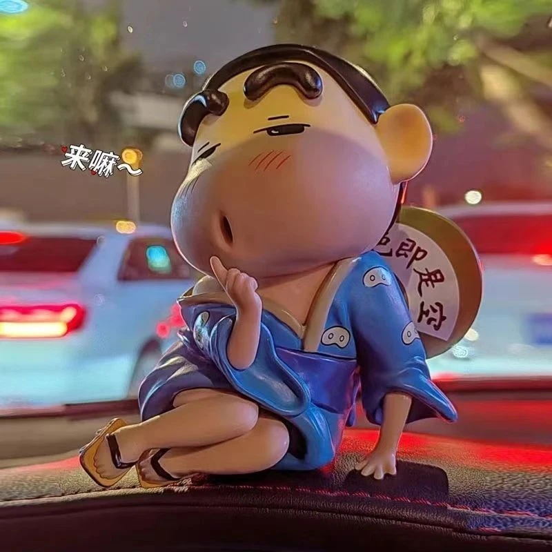 和服蜡笔小新手办诱惑小新可爱搞笑办公桌面车载摆件潮玩公仔礼物