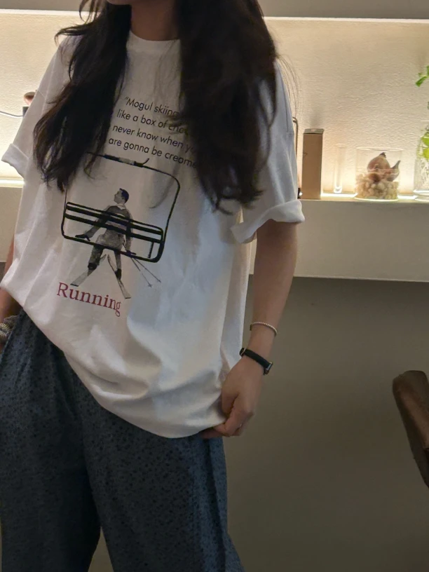 wansc&晚山茶 韩代 美式大版体恤