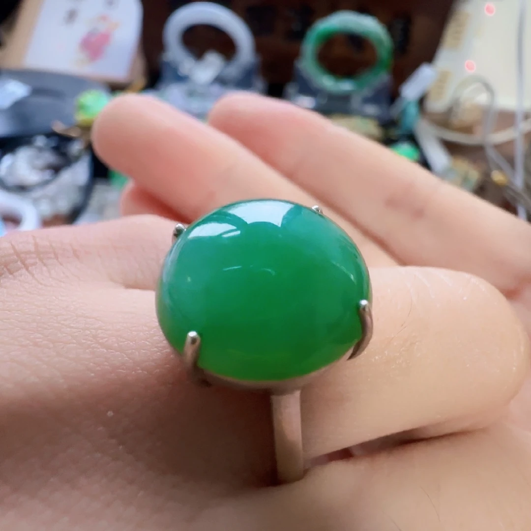 翡翠18K金镶嵌手镯翡翠9800