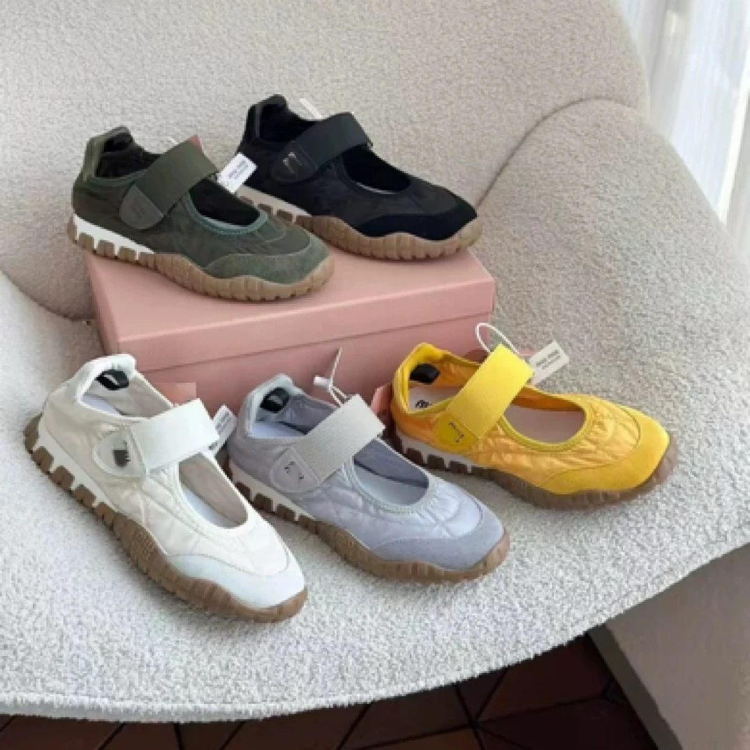 夏季机能风玛丽珍运动鞋新款凉鞋轻薄透气超软魔术贴浅口休闲鞋