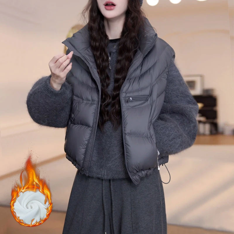 冬季加绒加厚保暖马甲棉服女款爆款2025新款时尚加绒大气保暖外套