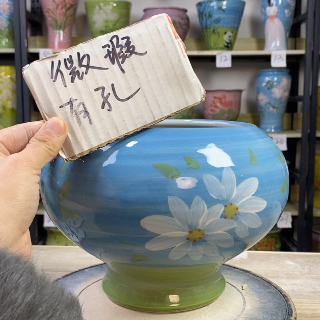 景德镇手工手绘陶瓷花盆
