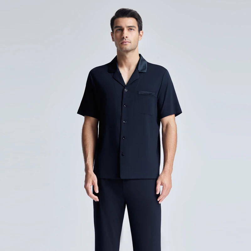 先生24SS高莫家居NS41K861家居男士翻领开衫短袖NS41K861