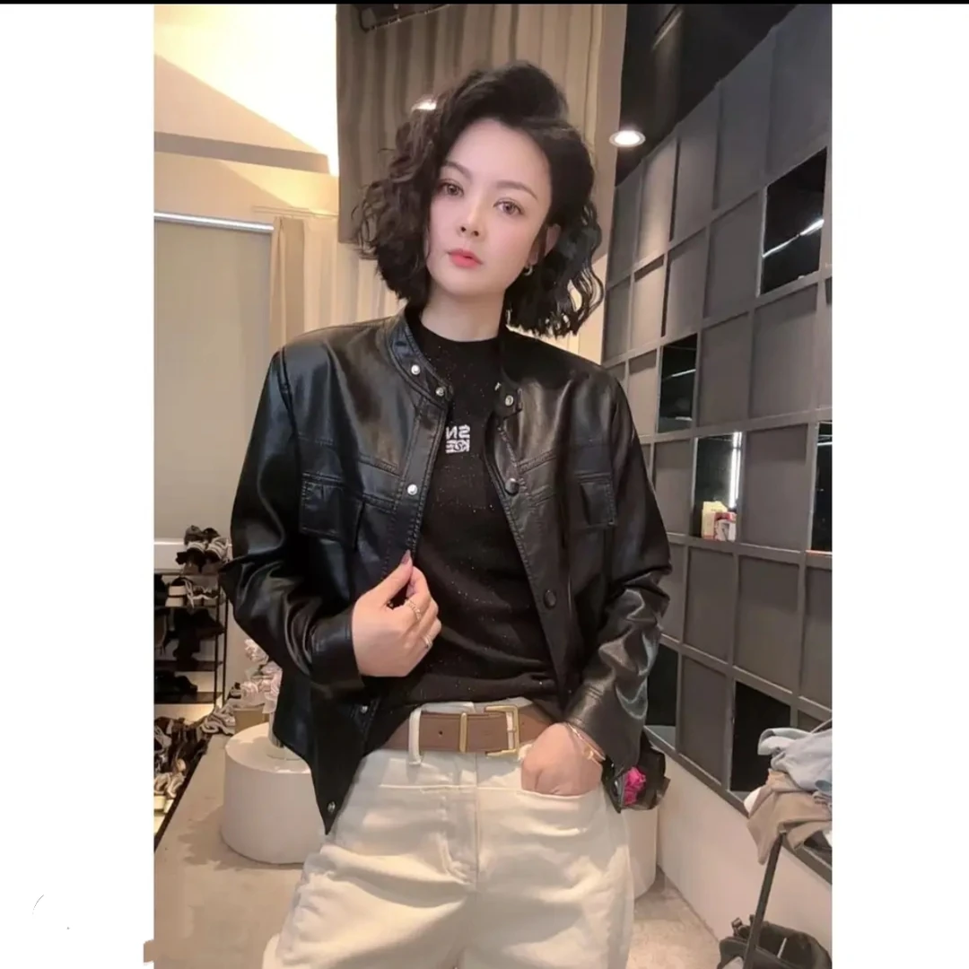 《姚家优麦汇》Y5269早春款皮衣设计感百搭时尚外套休闲女款