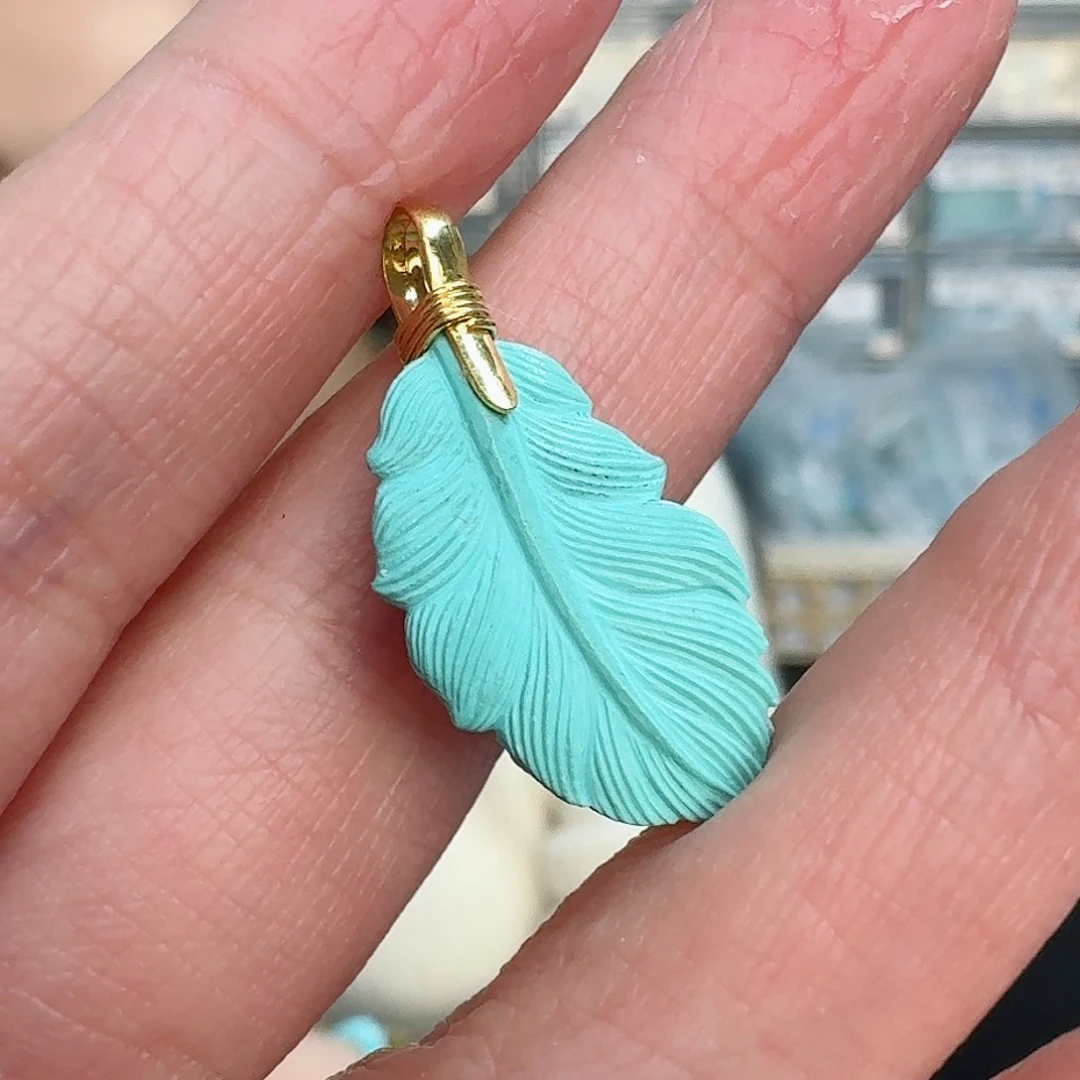 绿松石珠宝奇石18K金镶嵌