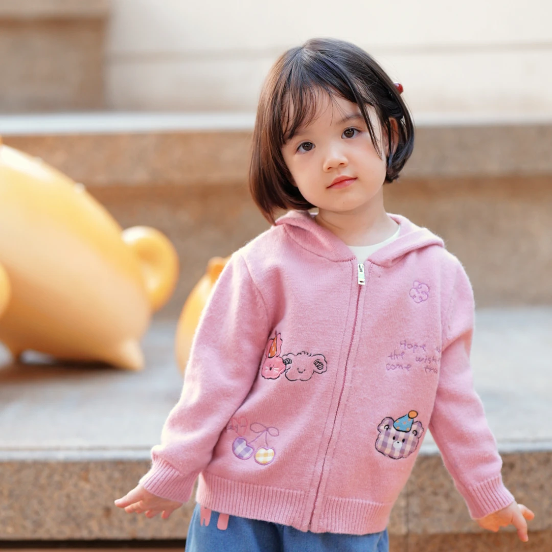 女童开衫外套春秋季2025新款女宝宝秋款小童儿童秋装衣服针织毛衣
