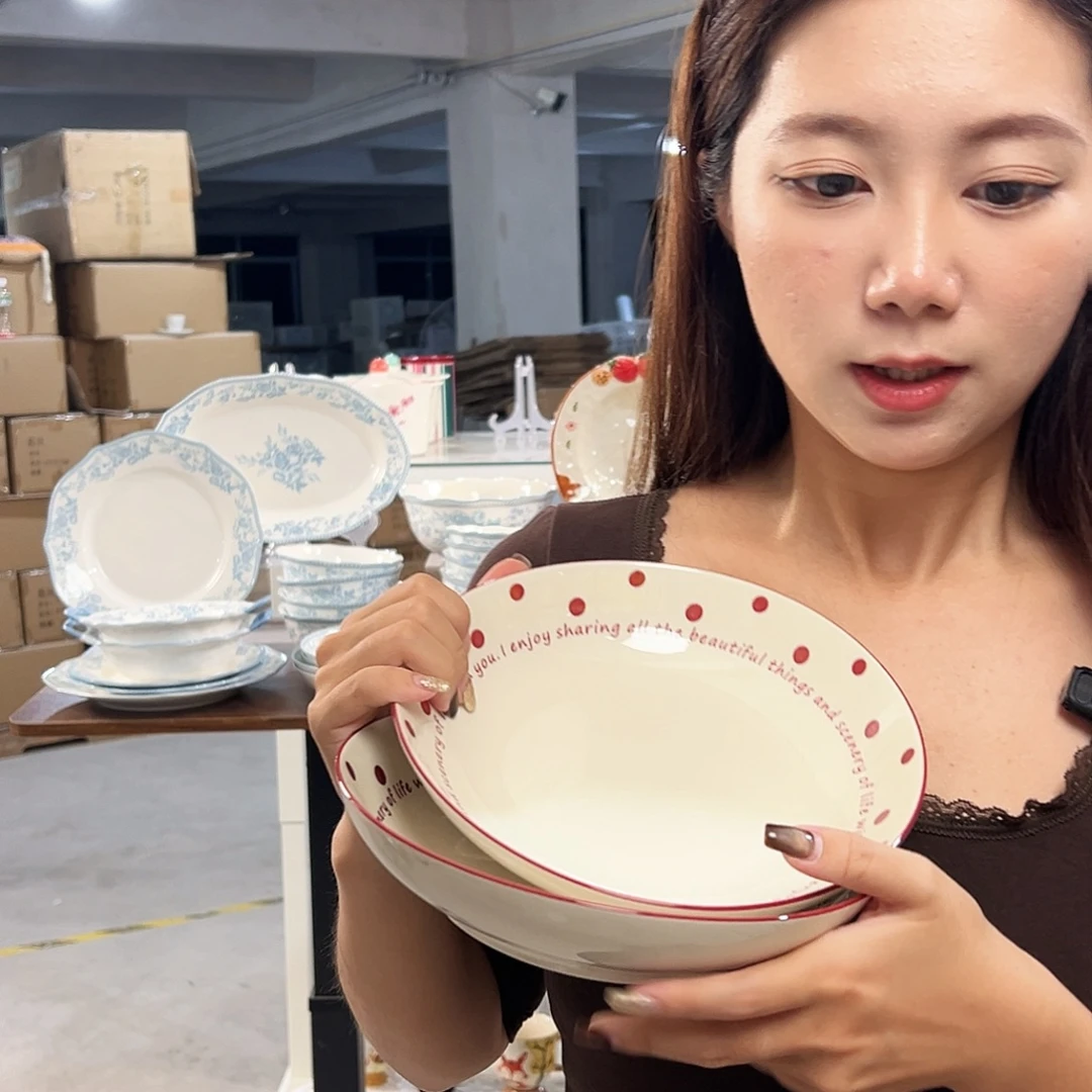 潮州微瑕陶瓷餐具8寸