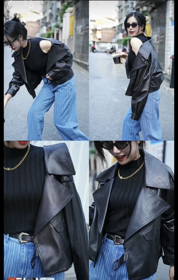 玛丝恩迪明星款皮衣45377