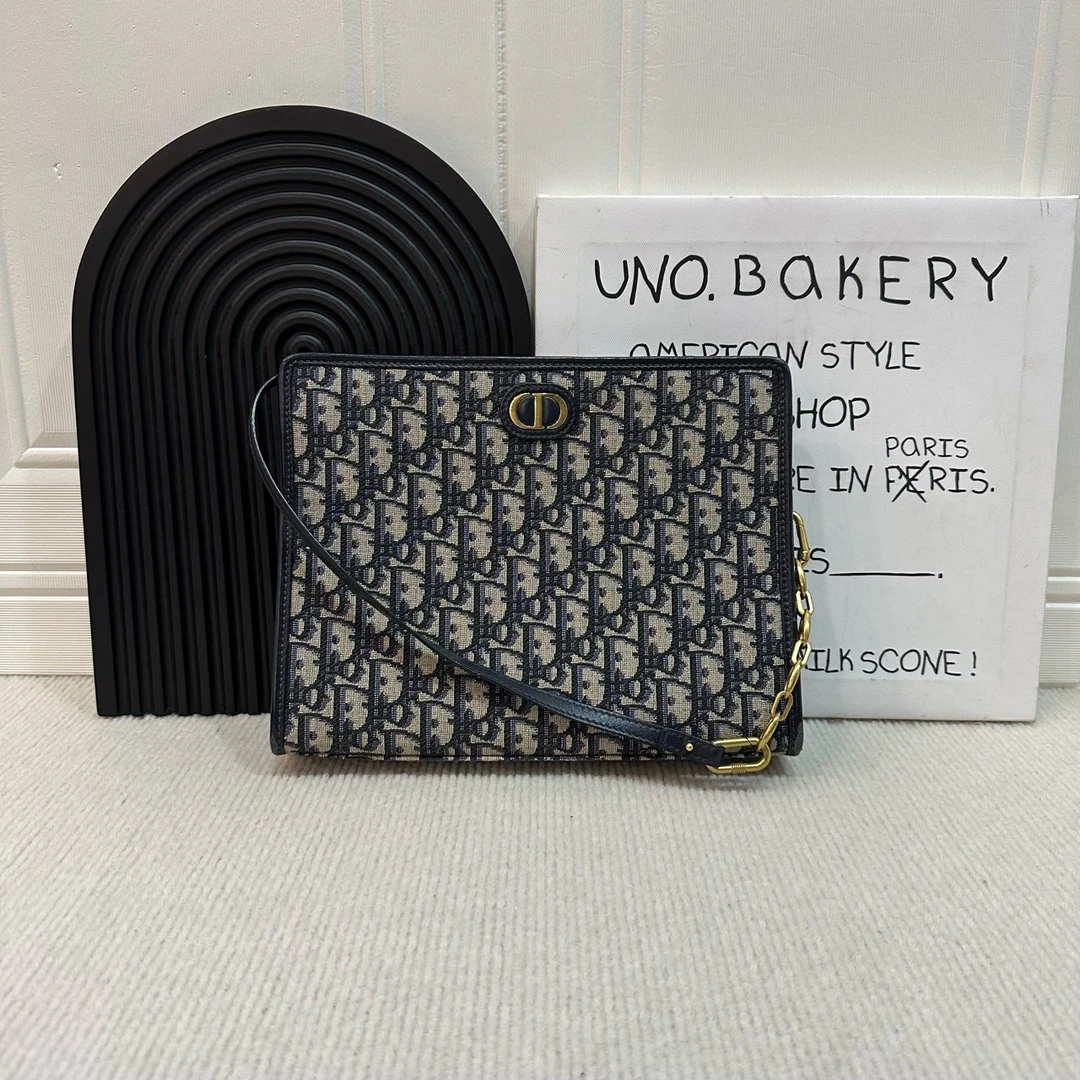 95新 DIOR/迪奥 蓝色迪奥老花洗漱包