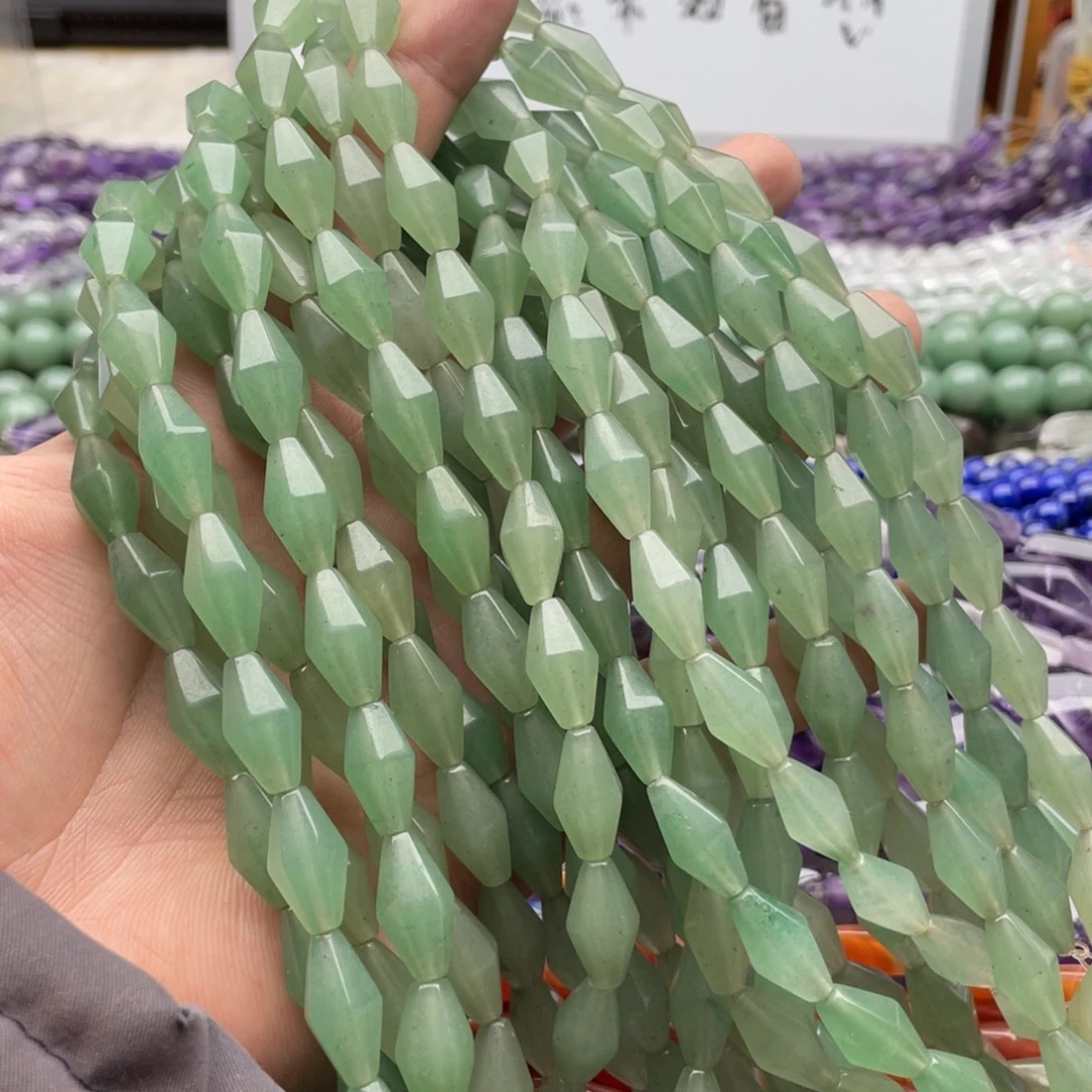 玛瑙/玉髓合金珠宝半成品一条装东陵玉多棱鼓珠8*16mmm