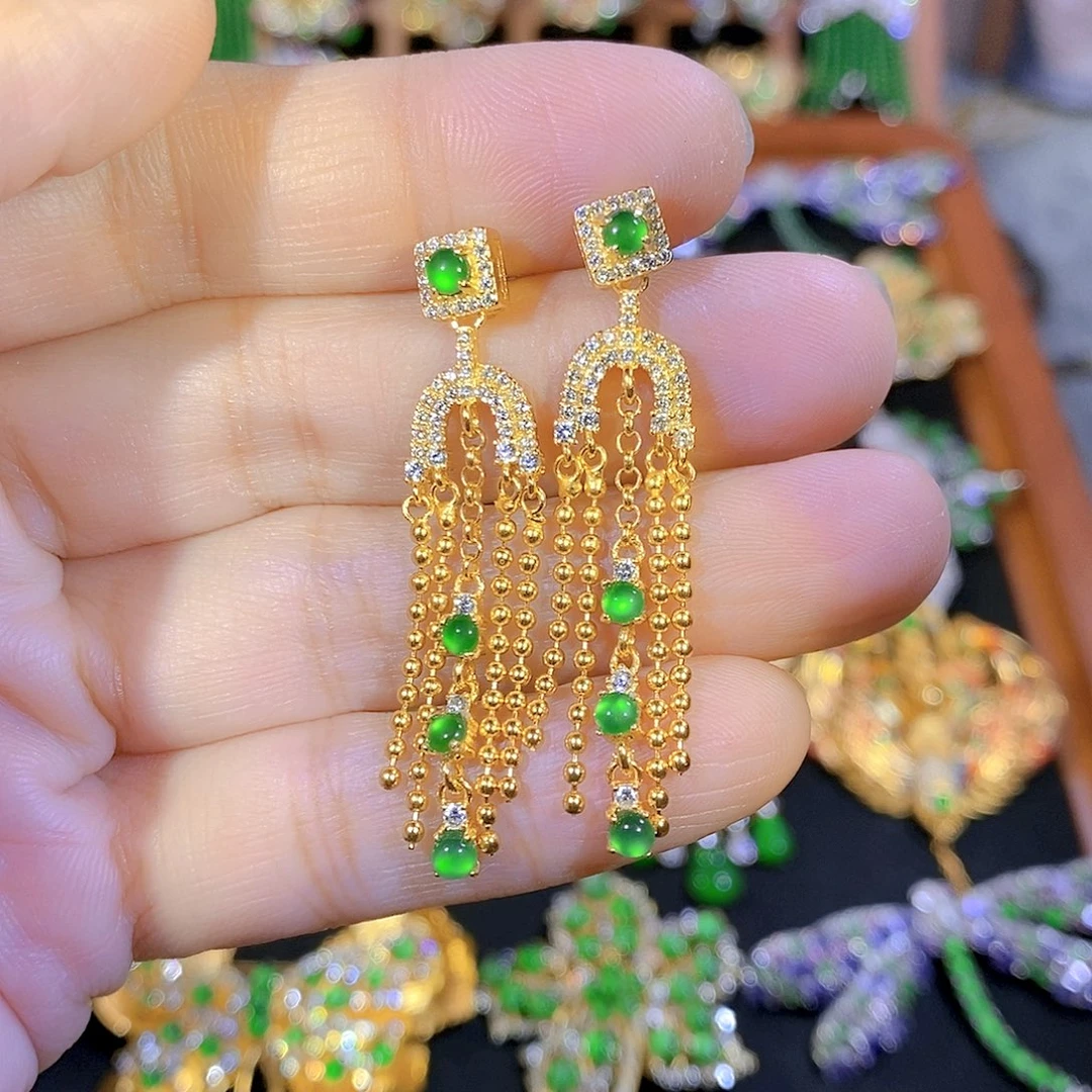 银S925镶嵌挂件翡翠