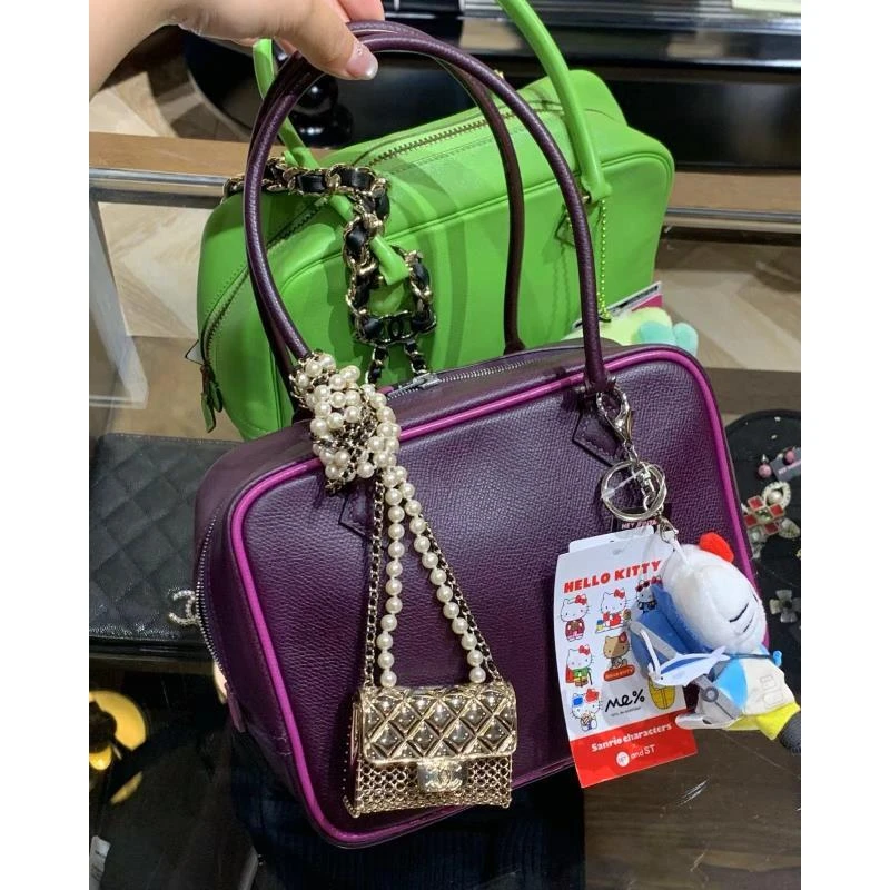 95新 Hermes/爱马仕  葡萄紫plume包 20cm 5673685