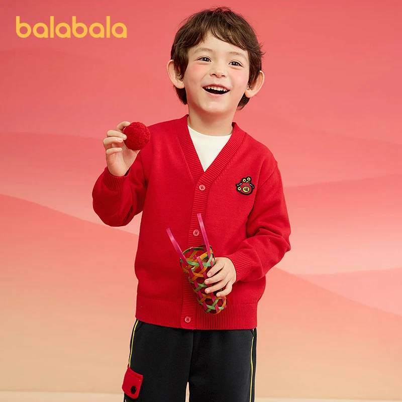 巴拉巴拉童装儿童毛衣男童女童秋冬2025新款开衫小童针织衫拜年服