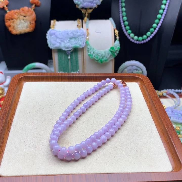 翡翠颈饰未镶嵌紫翡项链