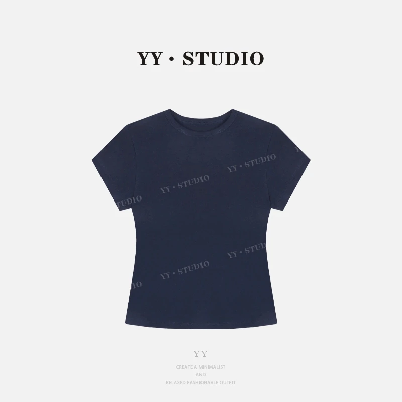 2025夏季新款百搭纯色简约净版短袖内搭打底衫T恤上衣