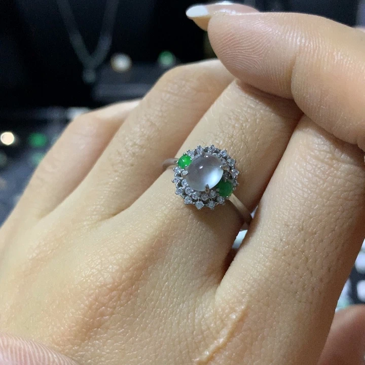 翡翠银S925镶嵌戒指