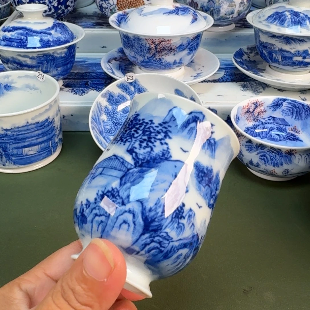 景德镇纯水绘茶具圆圆221
