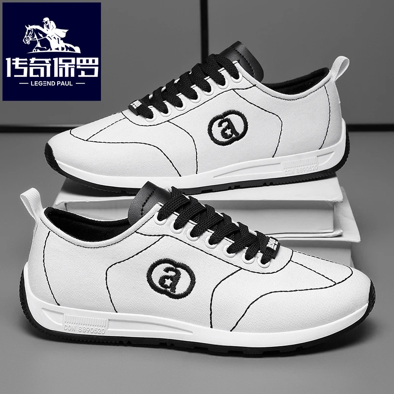 传奇保罗轻便休闲鞋男春季新款百搭时尚阿甘鞋潮流拼接低帮男鞋潮