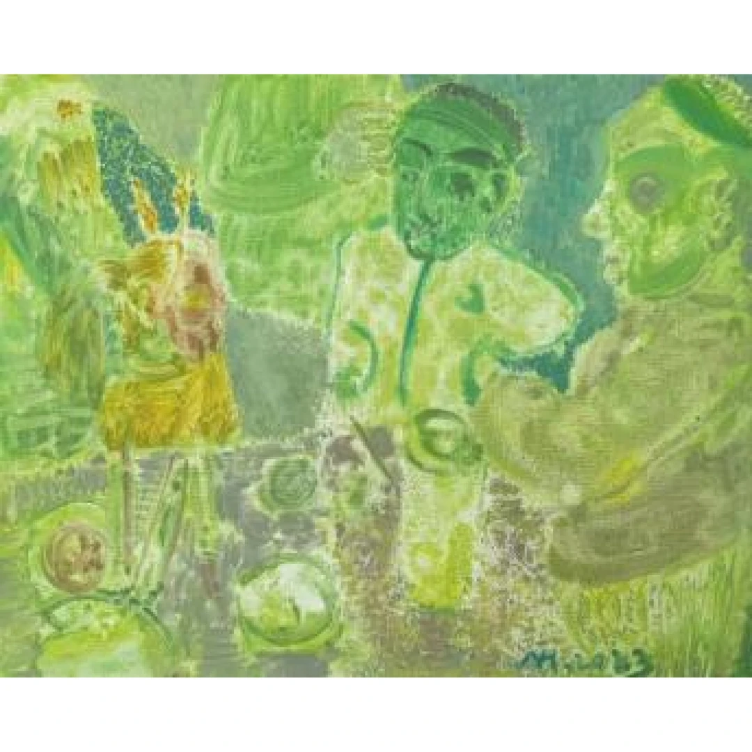 1917 赵月汉《社火1》，规格：40×50cm，材质：布面油画