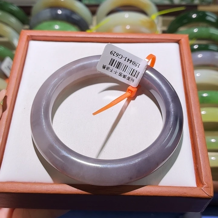 和田玉未镶嵌手镯烟紫54