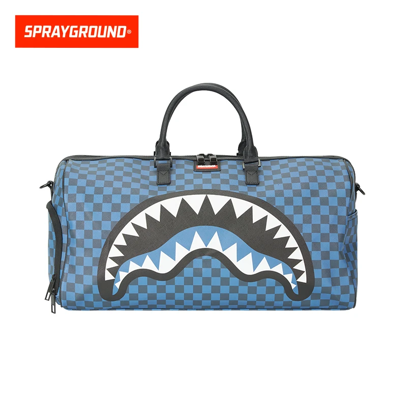 SPRAYGROUND鲨鱼嘴蓝色棋盘格大包潮流新款XB W1115504