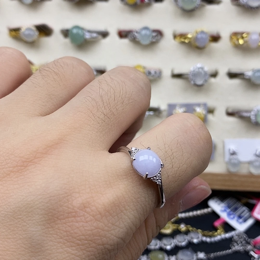 翡翠银S925镶嵌戒指