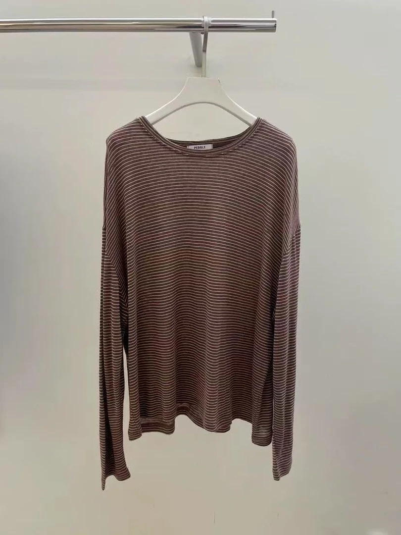 东大门pe条纹长袖T恤/NO退换