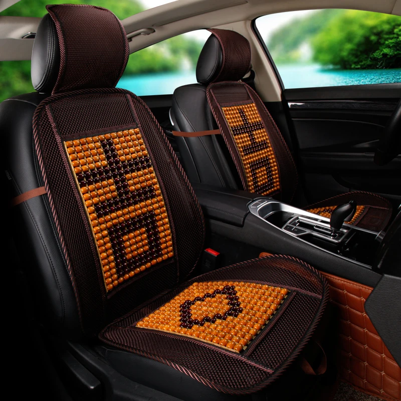 夏季凉垫汽车坐垫竹片木珠竹子通风透气小车面包货车通用凉席-cc