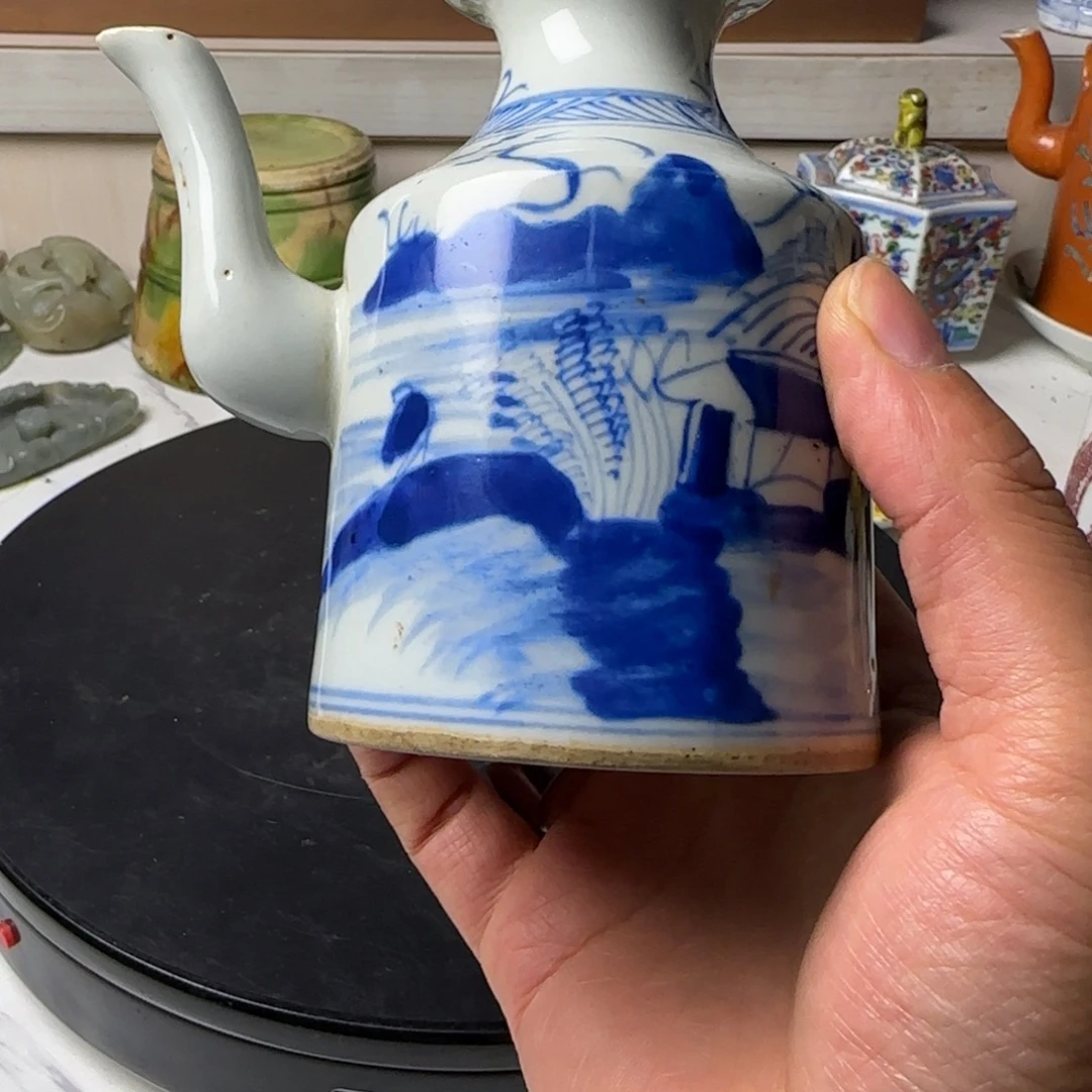 壶青花风景图壶不包邮