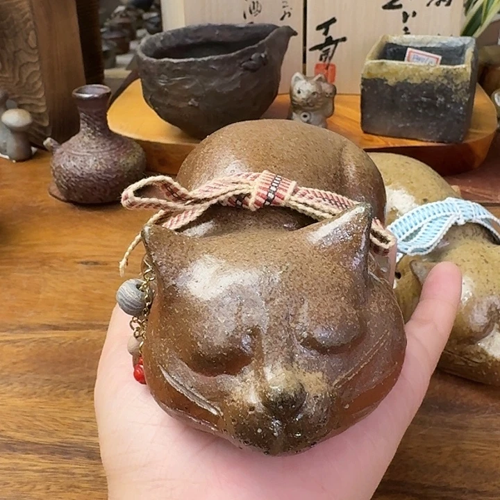 末石都备前烧小猫置物福利一口价