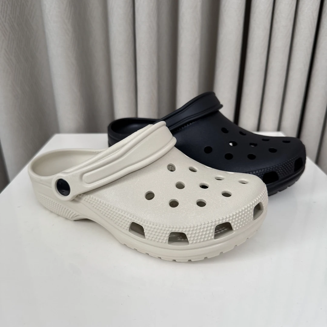 软底-情侣洞洞鞋包头夏季外穿凉鞋休闲风洞洞鞋纯色防滑明星款女