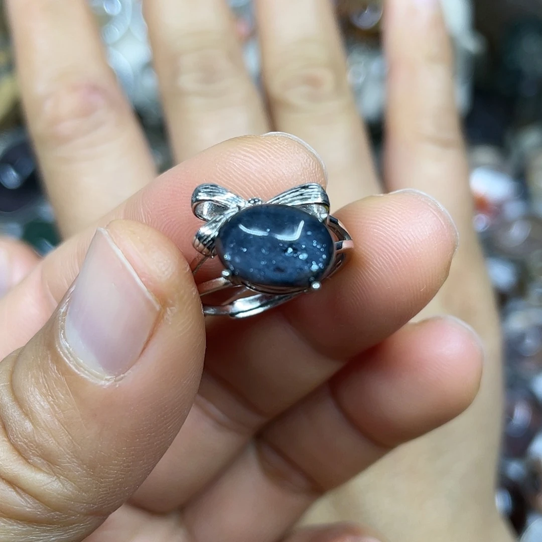 【闪购商品】银S925镶嵌珠宝半成品水晶戒指