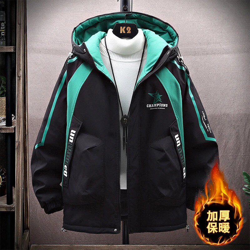 2024冬季新款青少年学生加棉加厚宽松棉衣外套连帽潮流保暖夹克