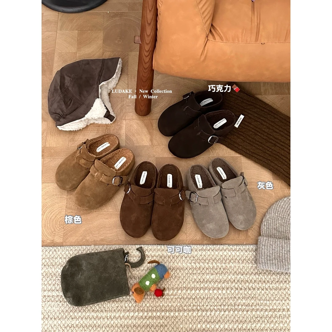【福利】鹿大可-韩版“真皮”“内增高3.5cm”加绒勃肯单鞋#R-7788