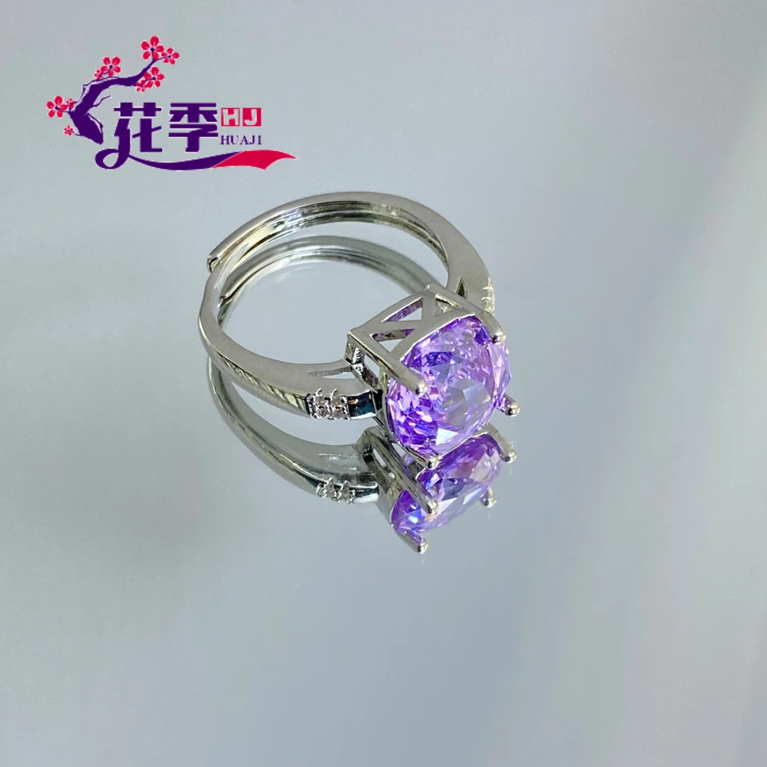 【花季】 原创炫紫玫瑰切强荧光戒指ML194