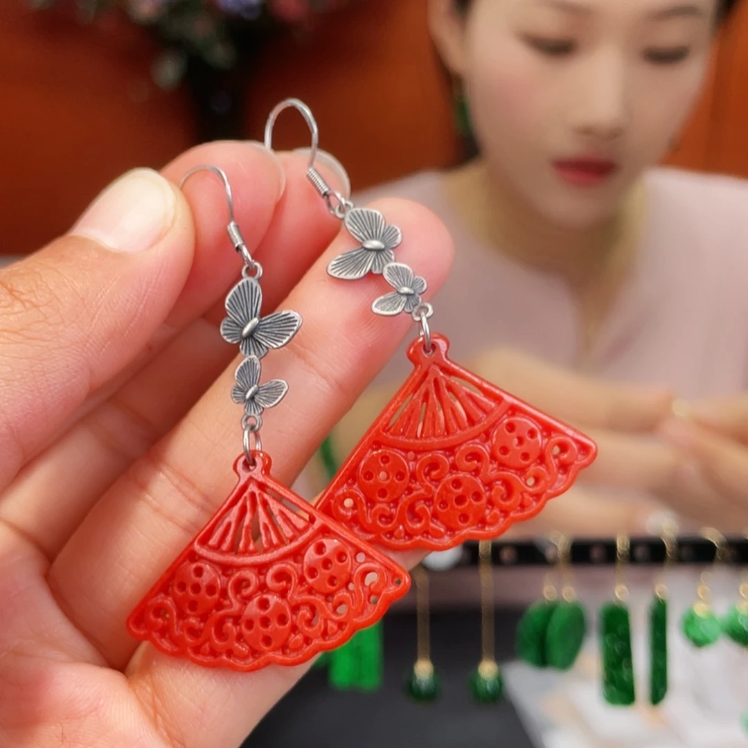 翡翠未镶嵌耳饰饰品