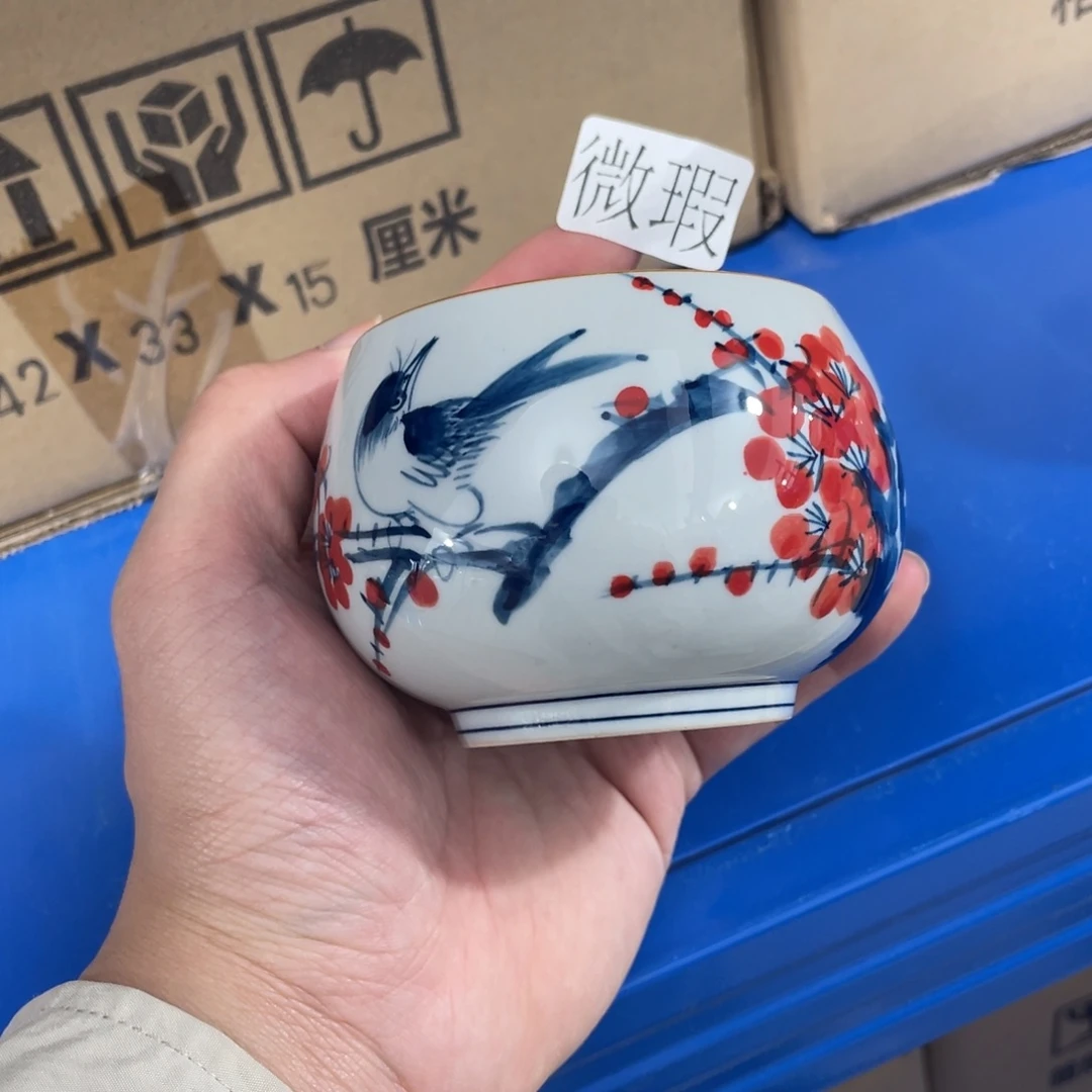 釉下手绘茶具微瑕