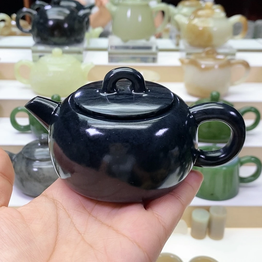 和田玉未镶嵌挂件茶壶