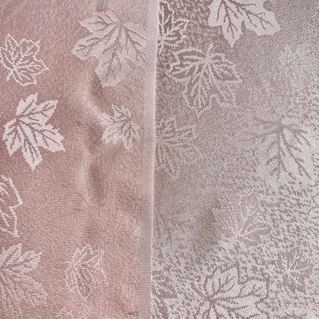 【楚娇】216-枫叶纹（淡粉色）百分百桑蚕丝  70门幅正绢