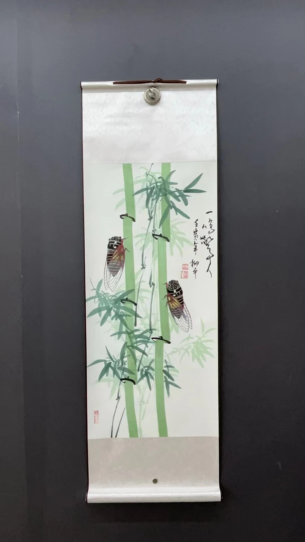 包邮竹子蝉《一鸣惊人》中堂玄关画走廊画办公装饰画